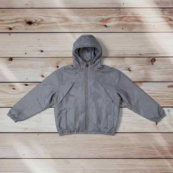 ATHLETIC WORKS Mens Full Zip Hooded Windbreaker Jacket Gray M 38/40 Gorpcore Y2k - Picture 9 of 9